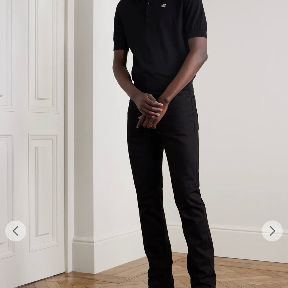 NWT Celine Black Short-Sleeve Polo with Embroidered Logo - Picture 3 of 3